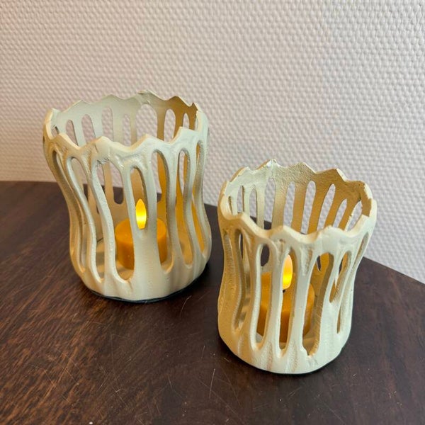 Waxinelichthouder ‘Tivoli’ Beige | In 2 maten