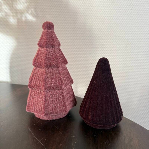 Velvet Kerstboompjes Set Van 2 | Terra/Burgundy