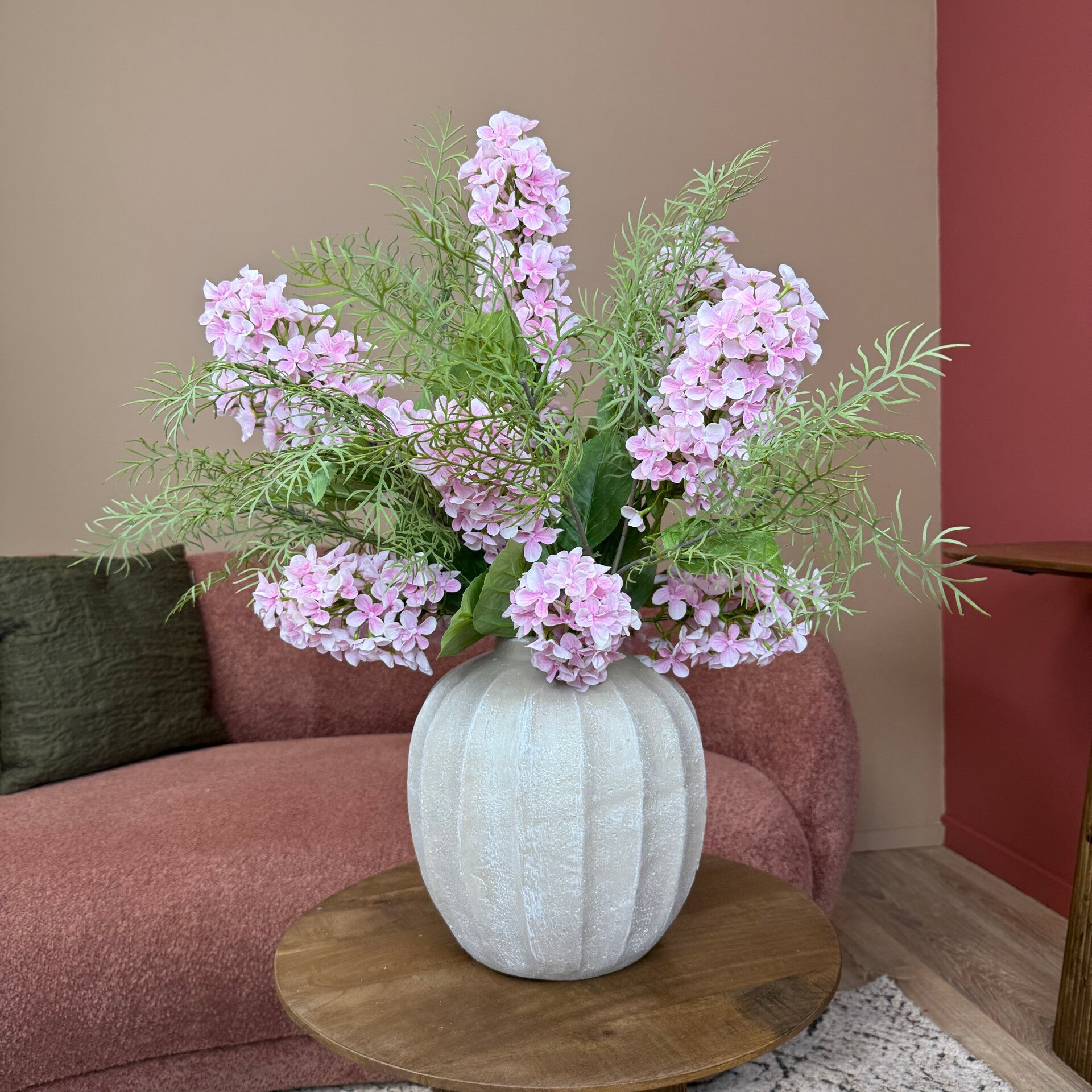 Zijden Bloemen Boeket ‘Hortensia’ | Inclusief Vaas