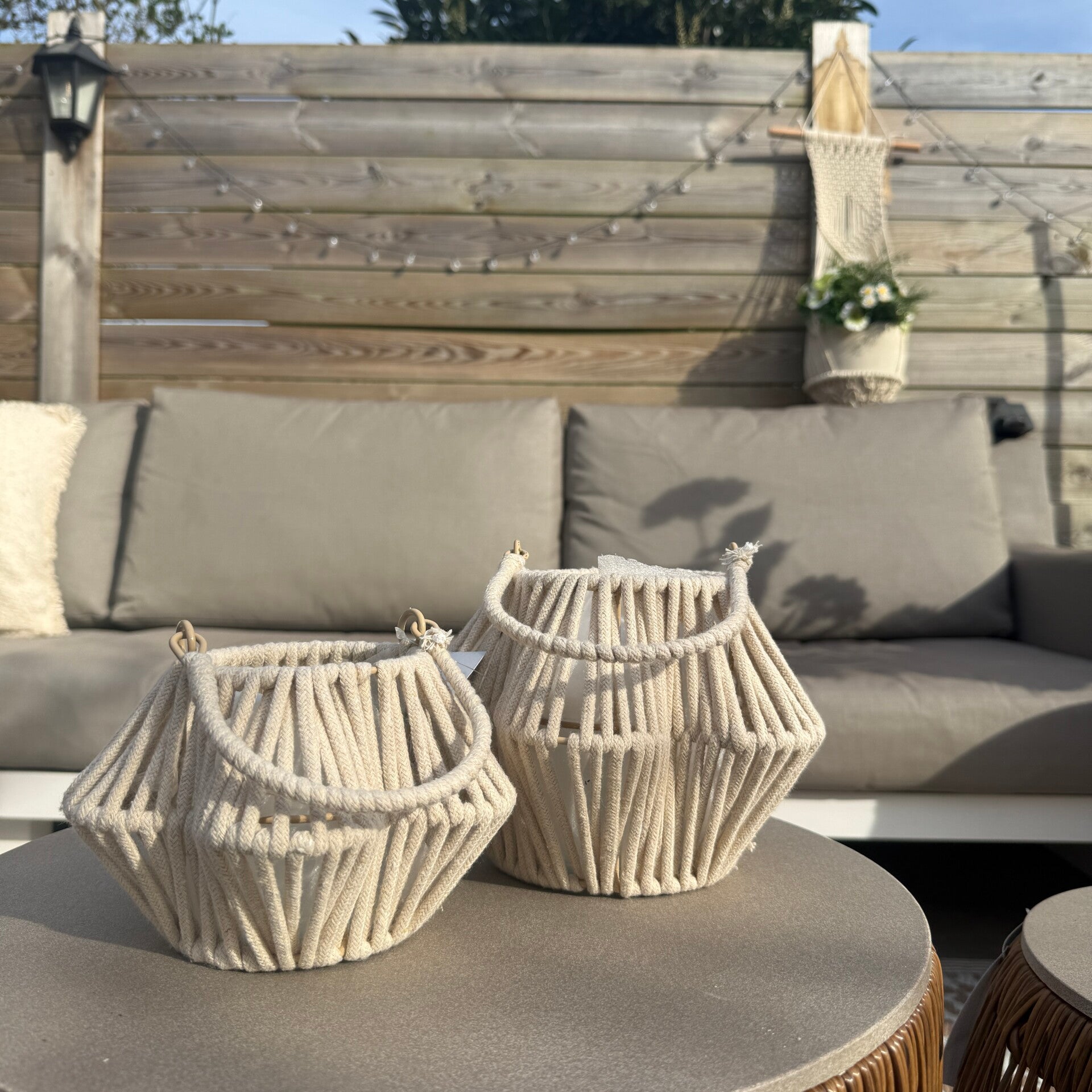 Windlichten Set Flower | Creme | Set van 2