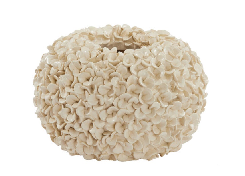 Luxe Bloemvaas Rond ‘Phylia’ | Beige | Light & Living | Ø38x23 cm