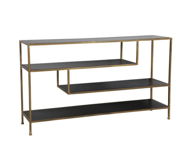 Side Table ‘Ylaya’ Zwart/Goud | Light & Living | 140x35x80 cm