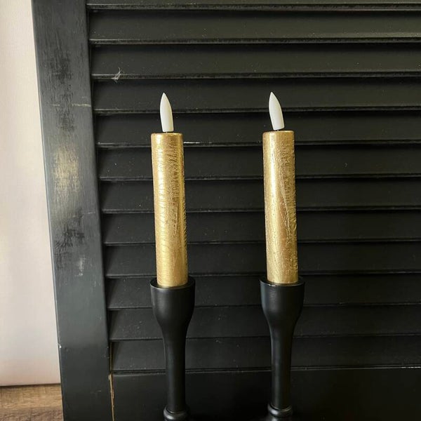 Countryfield LED Dinerkaarsen Metallic Goud – 15cm | Set van 2 Incl. Afstandsbediening