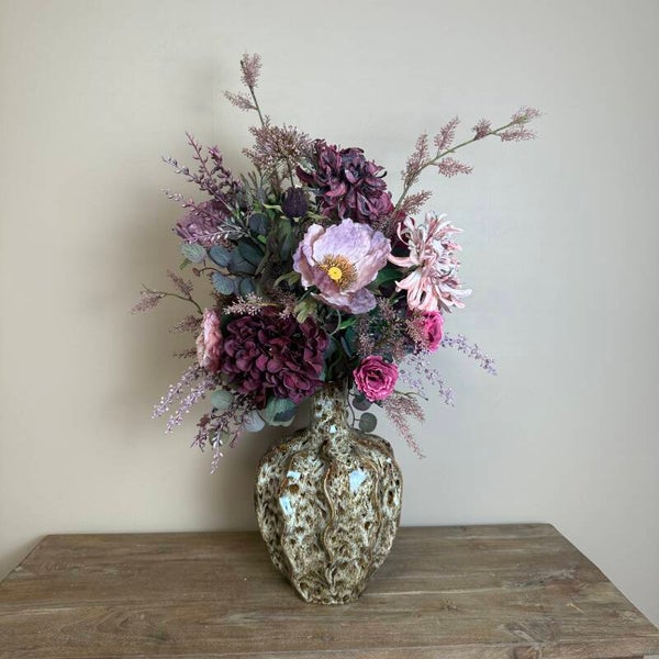 Zijden Bloemen Boeket ‘Burgundy’ | Met of zonder vaas