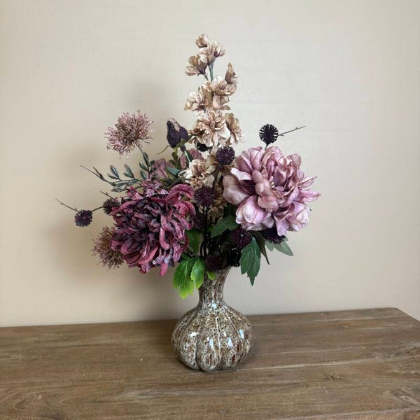 Vaasje Inclusief Zijden Bloemen Boeket