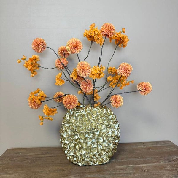 Vaas Met Zijden Boeket Oranje