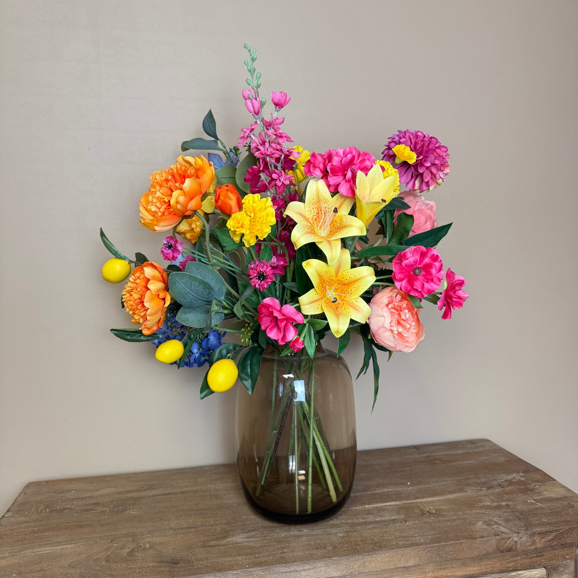 Zijden Bloemen Boeket ‘Tropical’ | Met of zonder vaas