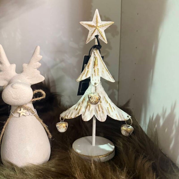 Kerstboom Metaal Belletjes | Ivory Gold