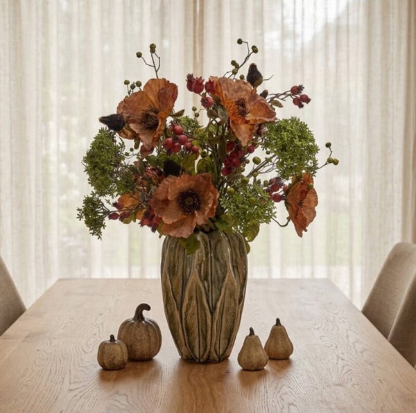 Zijden Bloemen Boeket ‘Klaproos’ | Inclusief vaas