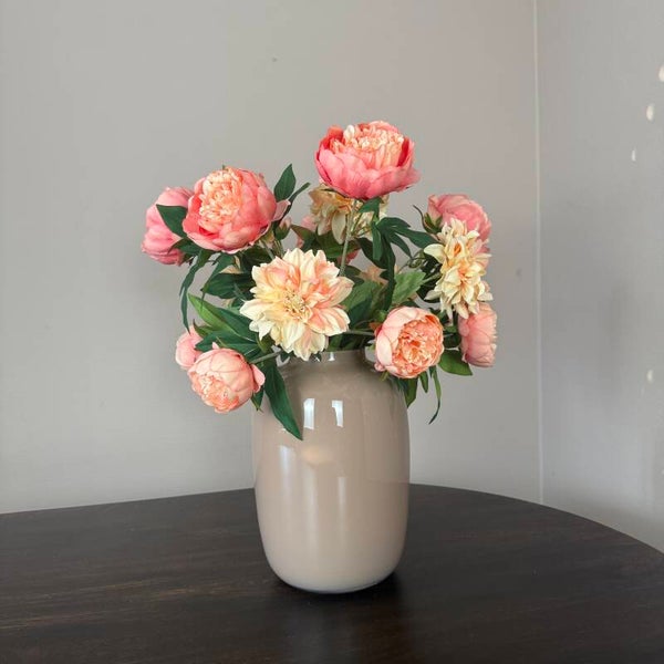 Zijden Bloemen Boeket ‘Dahlia’s & Peonies’ | Met of zonder vaas