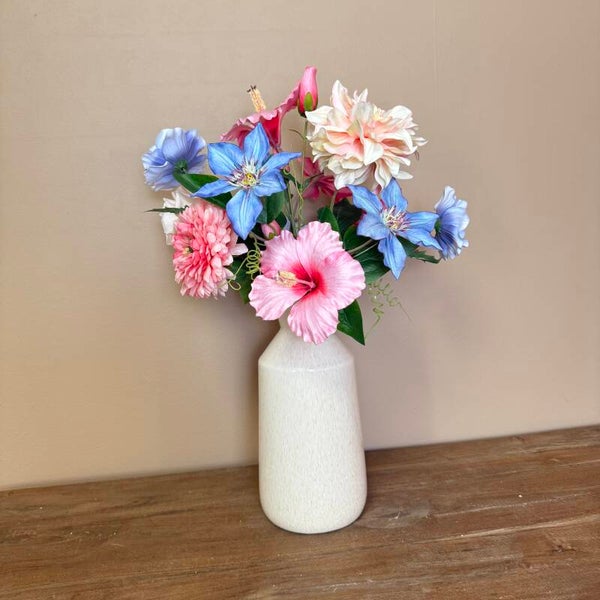 Vaas Incl Zijden Bloemen Boeket