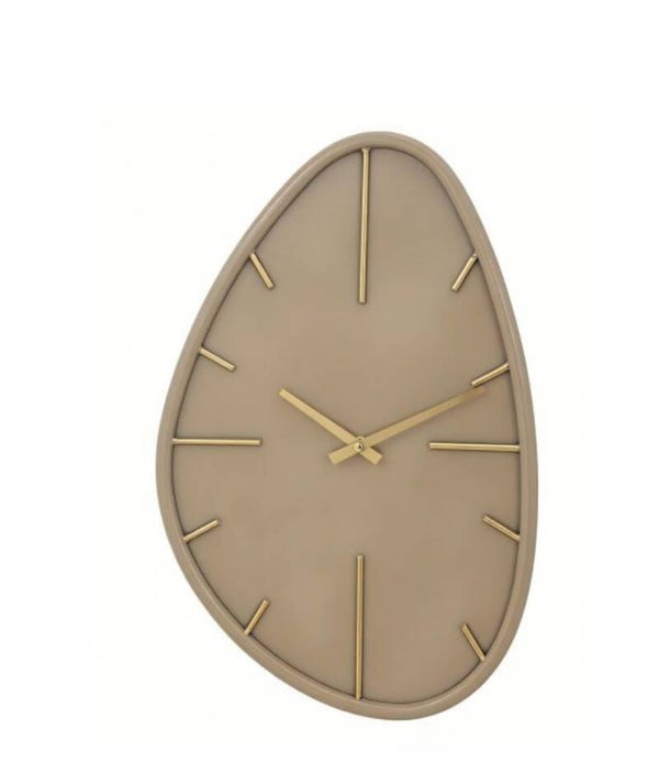 Organische Vorm Wandklok | Beige/Goud | 30x48x3,5cm