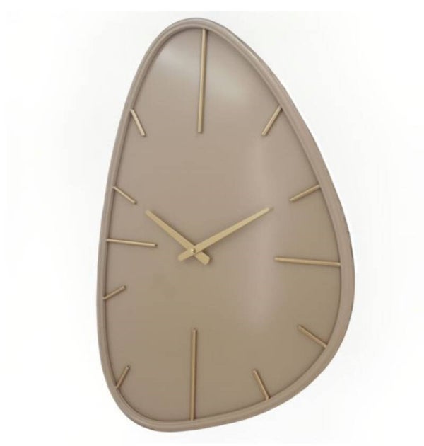 Organische Vorm Wandklok | Beige/Goud | 46x71x3,5cm