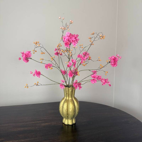 Zijden Bloemen Boeket ‘Tropical Blossom’ | Inclusief Vaas