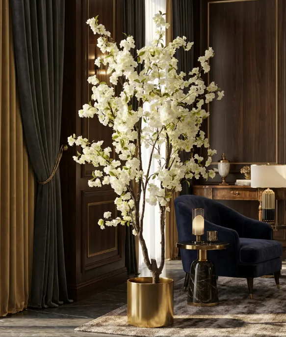 Kunst Blossom Cherry Tree Wit – 210 cm | Luxe Bloesemboom