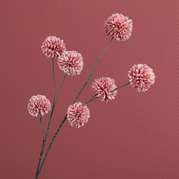 PRE ORDER Kunstbloemen Tak ‘PomPom’ | Roze | 98cm