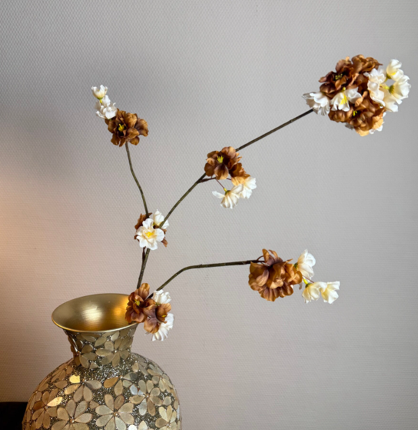 Zijden Bloemen Bloesem | Beige/Brown | 85cm