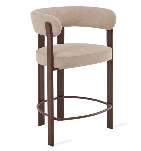 Barkruk Rose – Beige met Armleuning
