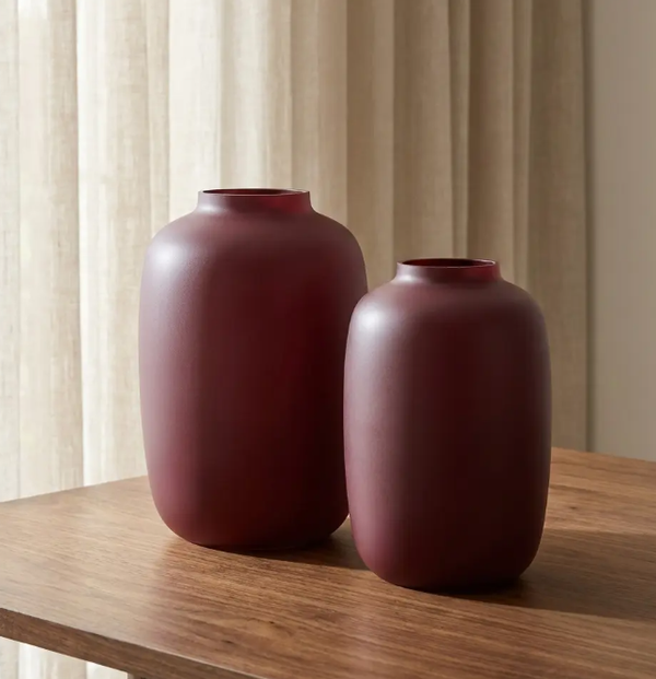 Vaas 'Artic' | Dark Matte Violet | Vase The World | In 2 maten