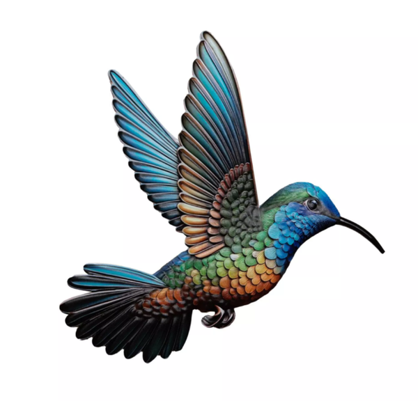 Wanddecoratie Kolibrie Metaal | 39x39,5cm