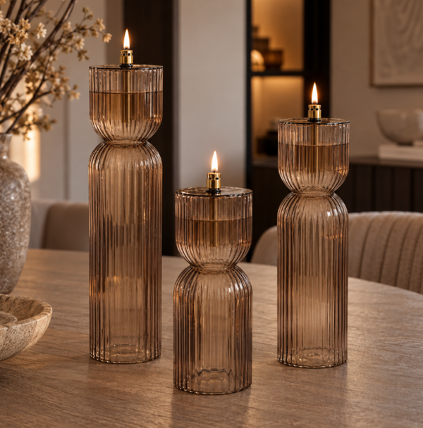 Luxe Olielampen Ribbel | Champagne Brass | Verkrijgbaar in 3 maten