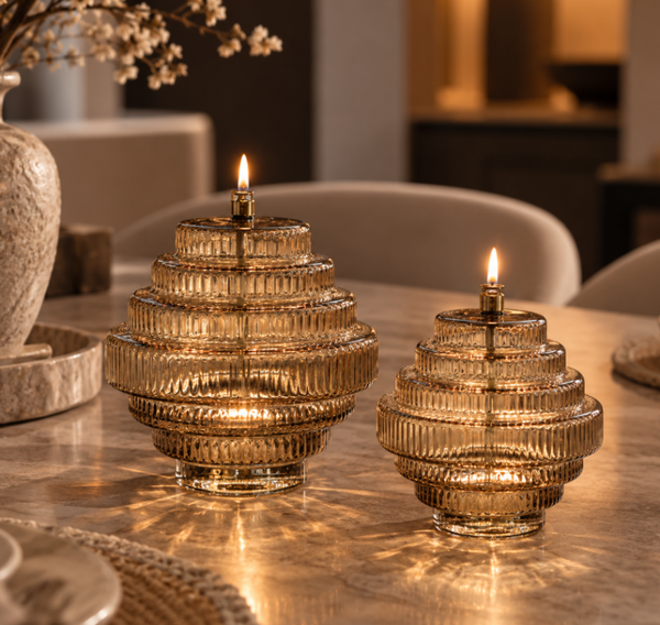 Luxe Olielampen Twin | Champagne Brass | Verkrijgbaar in 2 maten