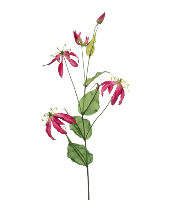 Zijden Bloemen 'Gloriosa' | Fuchsia | 105cm