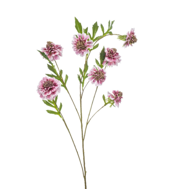 XL Zijden Bloemen Tak 'Scabiosa' | Roze | 113cm