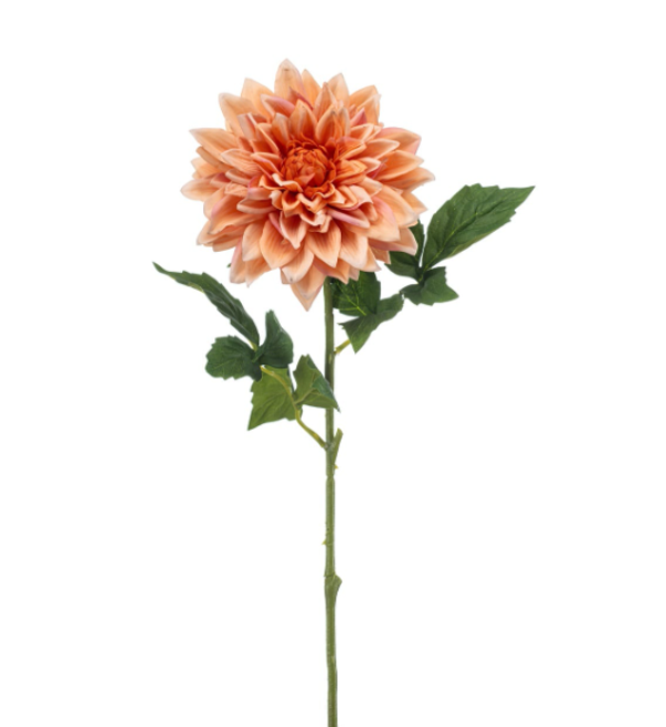 Zijden Bloem 'Dahlia' | Real Touch | Peach | 70cm