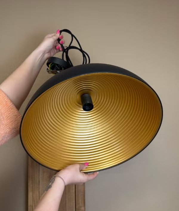 Hanglamp zwart/goud Hotel Chique