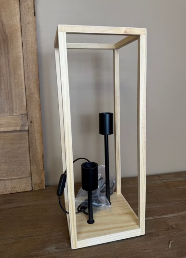 Tafellamp Hout 2 Lichts
