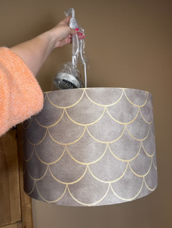 Grote Hanglamp Taupe/Goud