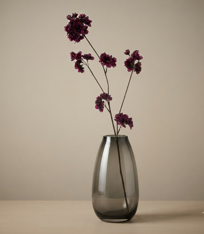 Zijden Bloemen Bloesem | Aubergine | 85cm