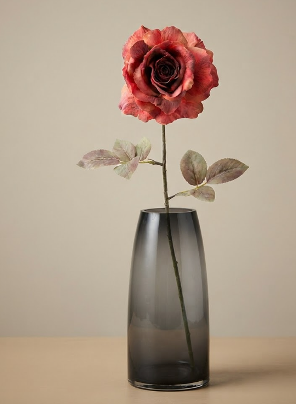 Kunstbloem Roos Dried Red | 67cm