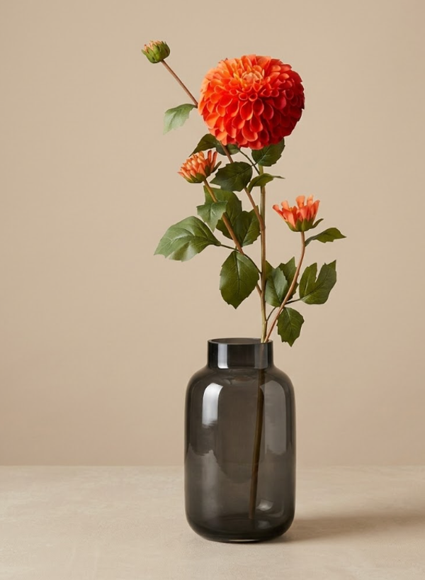 Kunstbloem Dahlia Real Touch Oranje | 78cm