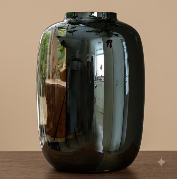 Glazen Vaas ‘Artic’ Gloss Grey – Vase The World | Verkrijgbaar in 2 maten