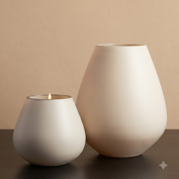 Beige Windlicht ‘Tasman’ | Vase The World | Verkrijgbaar in 2 maten