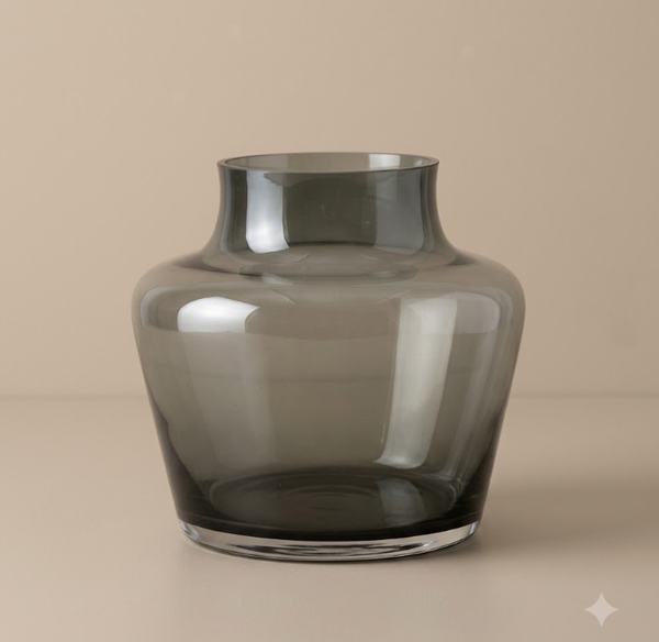 Smoke Vaas 'Coral' | Grey | Ø22,5 x H22 cm