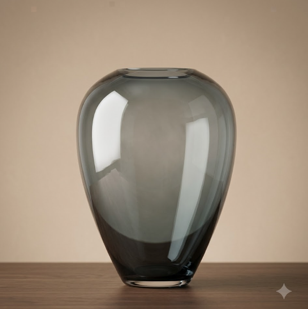 Smoke Vaas 'Kander' | Grey | Vase The World | In 2 maten