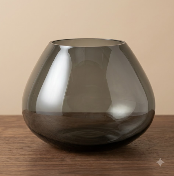 Smoke Vaas 'Morava' | Grey | Vase The World | Ø32 x H25 cm