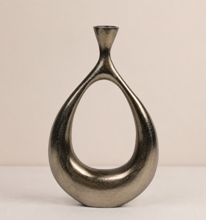 Donut Vaas Bronzey | Aluminium | 22x4x37cm