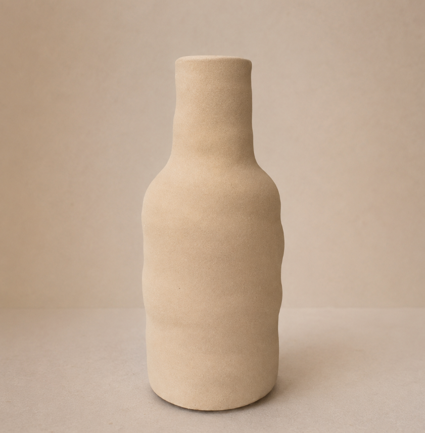 Beige Vaasje Smal Halsje