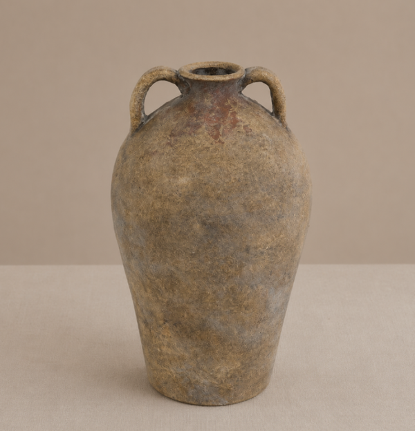 Aardewerk Vaas 'Minsai' | Bruin  | 17,5x17,5x29CM