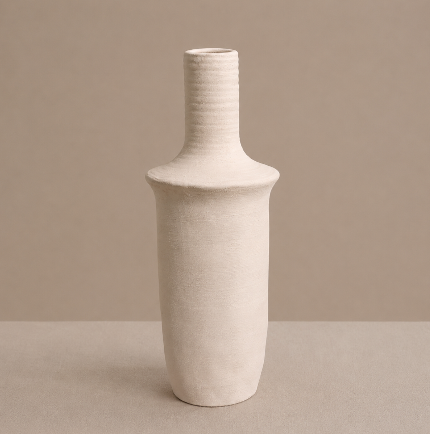 Hoge Vaas Smalle Hals | Ivory | 17x45cm