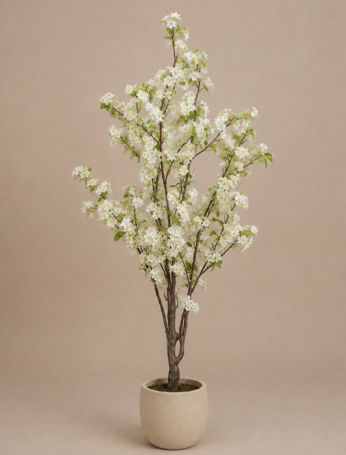 Kunst Bloesemboom Wit | 70x60x145cm
