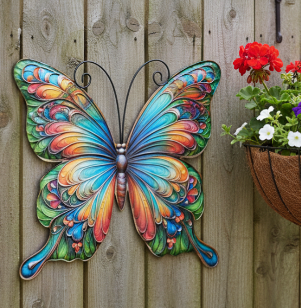 Wanddecoratie Vlinder Metaal | Fantasy | 29.5X32.5CM