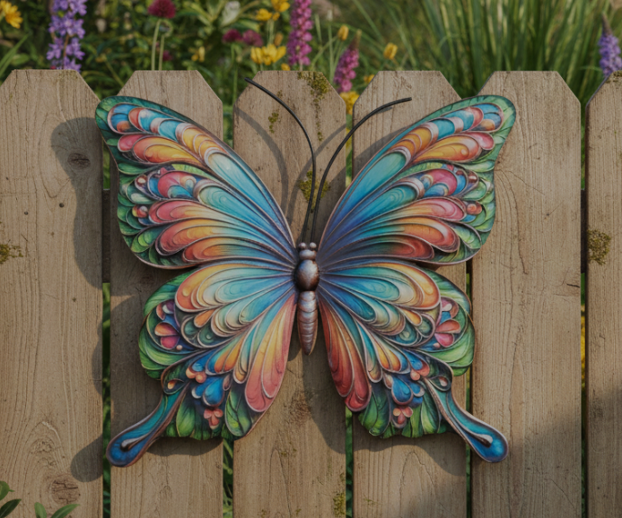 Wanddecoratie Vlinder Metaal | Fantasy | 16.8X18CM