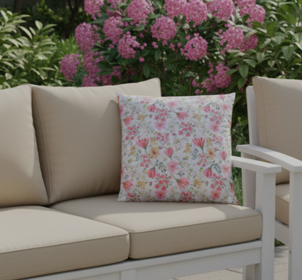Outdoor Sierkussen | Flowers | 45x45cm. afritsbaarr