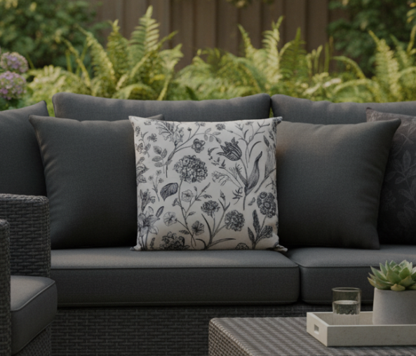 Outdoor Sierkussen | Vintage Flower | 60x60cm