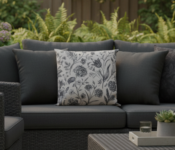 Outdoor Sierkussen | Vintage Flower | 60x60cm